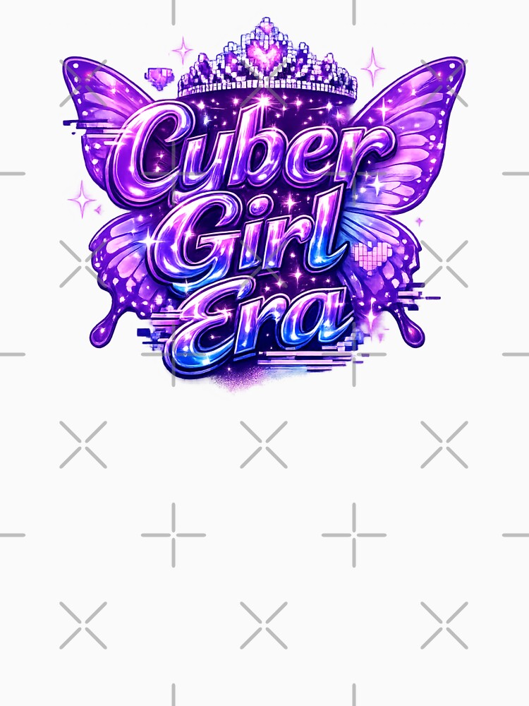 Cyber Girl Era – Y2K Neon Butterfly Aesthetic Design by R3boot X Studio T-Shirts, Hoodie, Sweatshirt (Image 3)
