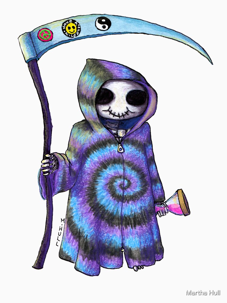 Happy Hippie Tie-dye Grim Reaper by Martha Hull T-Shirts, Hoodie, Sweatshirt | BlankRebels.com (Image 2)