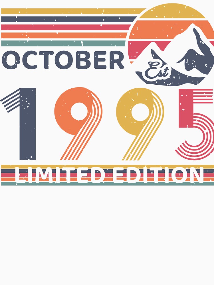 October 1995 30th Birthday Shirt Gift Vintage Retro Limited Tee by LessIsLoud Hoodie, Sweatshirt | BlankRebels.com (Image 3)