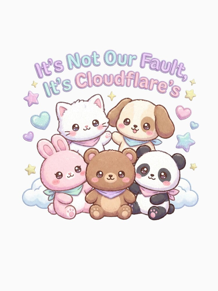 Its Not Our Fault Its Cloudflare Kawaii Cute Animals Developer by anass002 T-Shirts, Hoodie, Sweatshirt (Image 3)