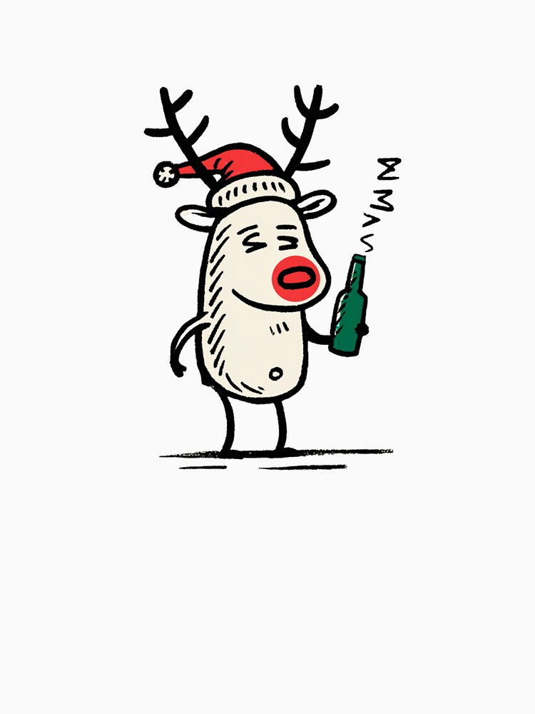 Drunk Reindeer Christmas T-Shirt, Tee, Hoodie, Sweatshirt, Long Sleeve, Short Sleeve, Long Sleeve by Inklivion (Image 3)