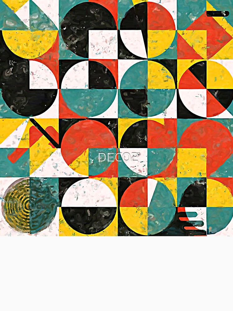 Grunge-Style Mid-Century Modern Bauhaus Abstract Pattern by DEC02