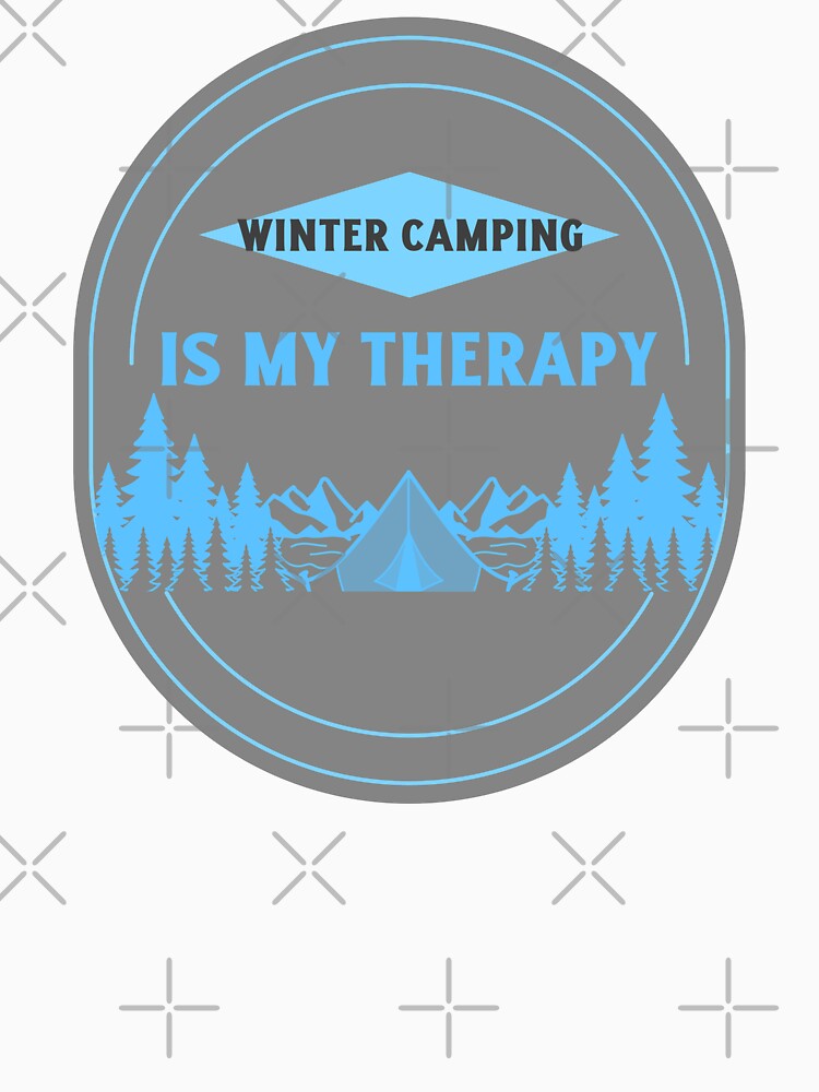 Winter Camping Is My Therapy – Cold Weather Camping Badge Design by FusionTeeDesign T-Shirts, Hoodie, Sweatshirt (Image 3)