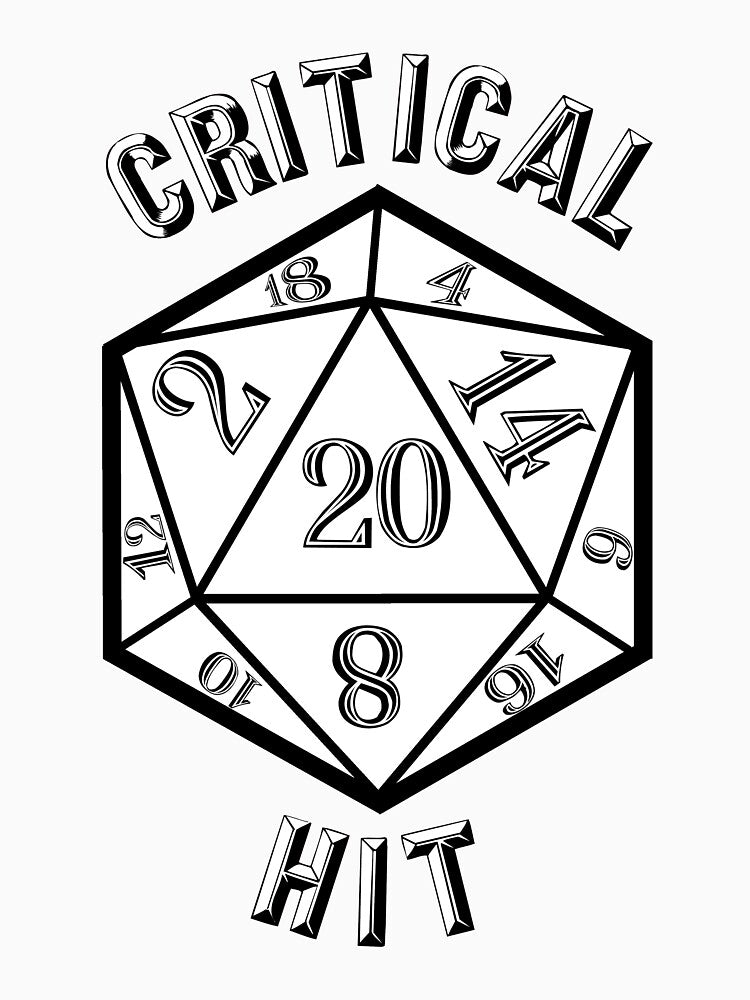 Critical Hit Dungeons and Dragons D20 Dice White by Geek-Shack T-Shirts, Hoodie, Sweatshirt | BlankRebels.com (Image 3)