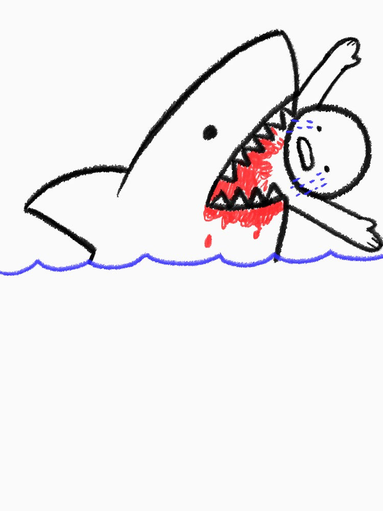 Shark Eats Man by RedsStickerShop