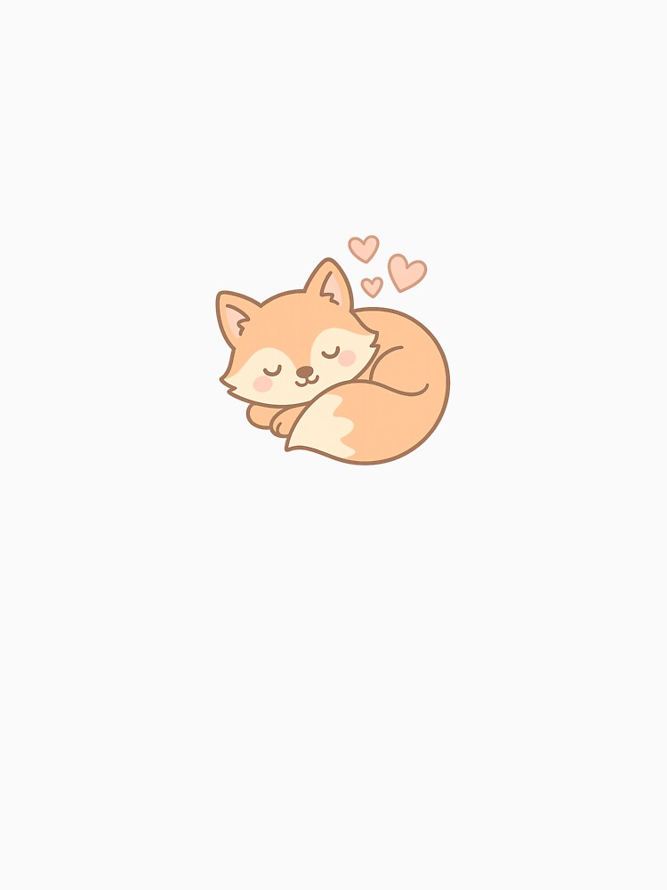 Sleeping fox with hearts – Kawaii animal stickers by ClipVictuumArts T-Shirts, Hoodie, Sweatshirt | BlankRebels.com (Image 3)