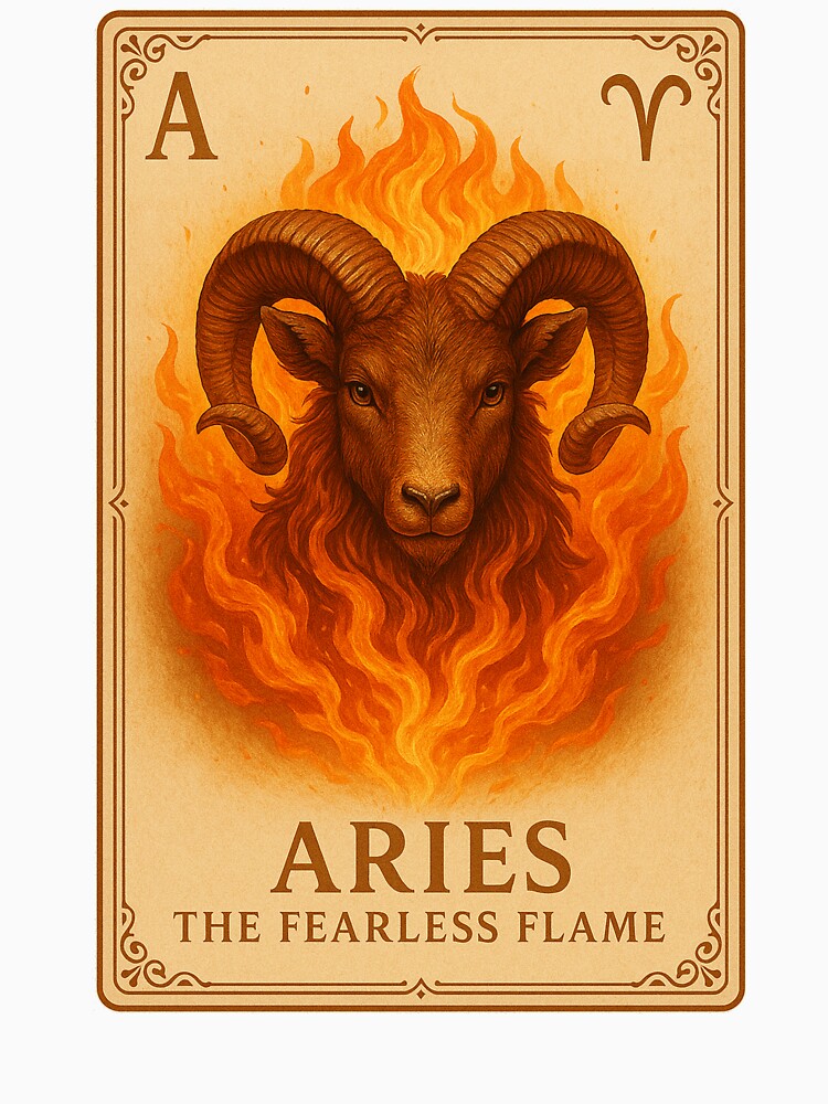 Aries Zodiac Vintage Card – The Fearless Flame by the-dovlat T-Shirts, Hoodie, Sweatshirt | BlankRebels.com (Image 3)