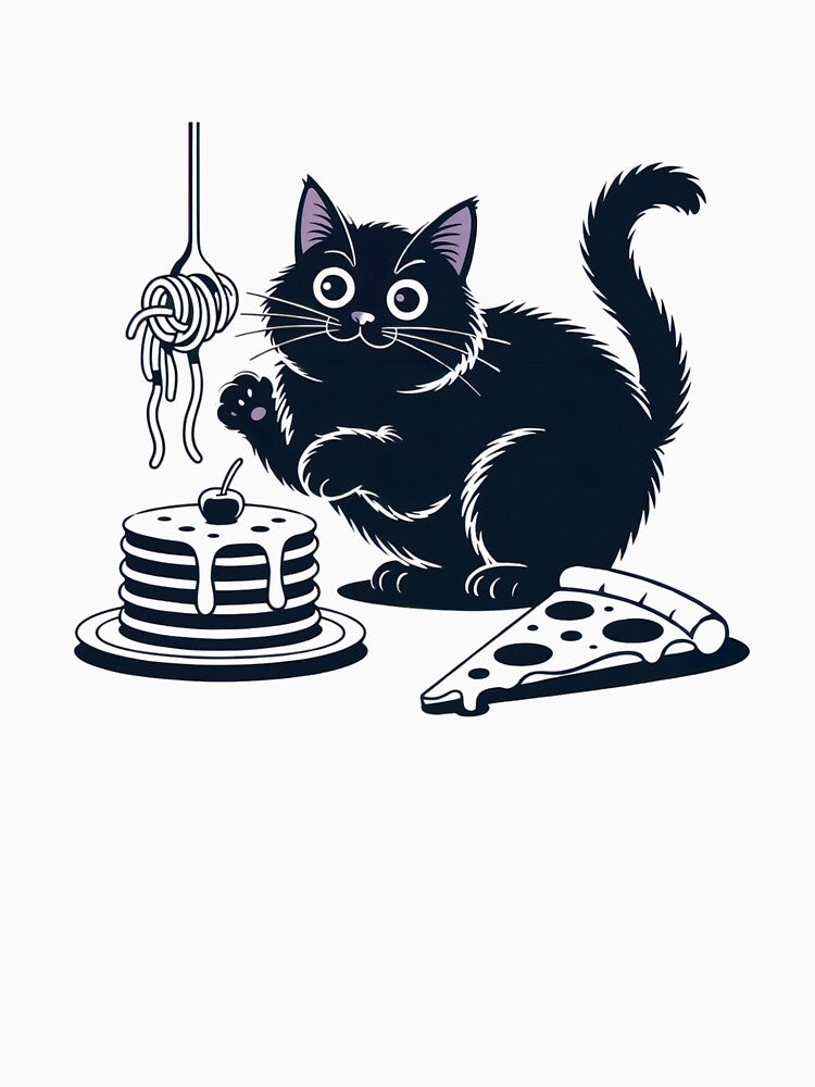 Foodie Cute Black Cat by MadCatPrints T-Shirts, Hoodie, Sweatshirt | BlankRebels.com (Image 3)