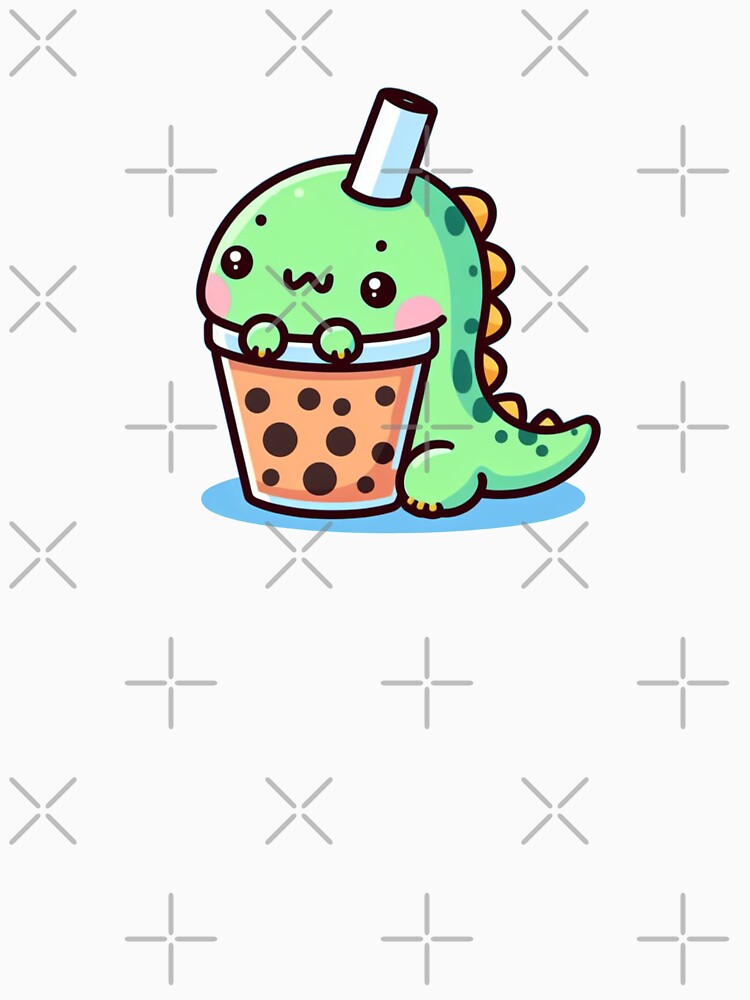 Cute Kawaii Dinosaur bubble tea straw cup for stickers and much more! by SaraDatCool T-Shirts, Hoodie, Sweatshirt (Image 3)