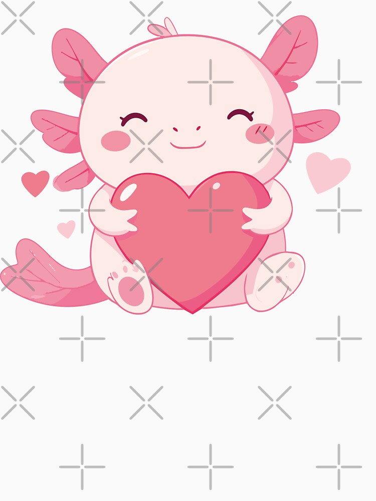 Cute Axolotl Holding Heart – Kawaii Valentine Axolotl by Rocamisetas T-Shirts, Hoodie, Sweatshirt | BlankRebels.com (Image 3)