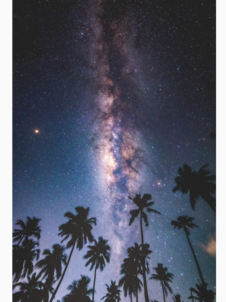 Purple Tropical Palm Tree Star Galaxy by newburyboutique T-Shirts, Hoodie, Sweatshirt | BlankRebels.com (Image 3)