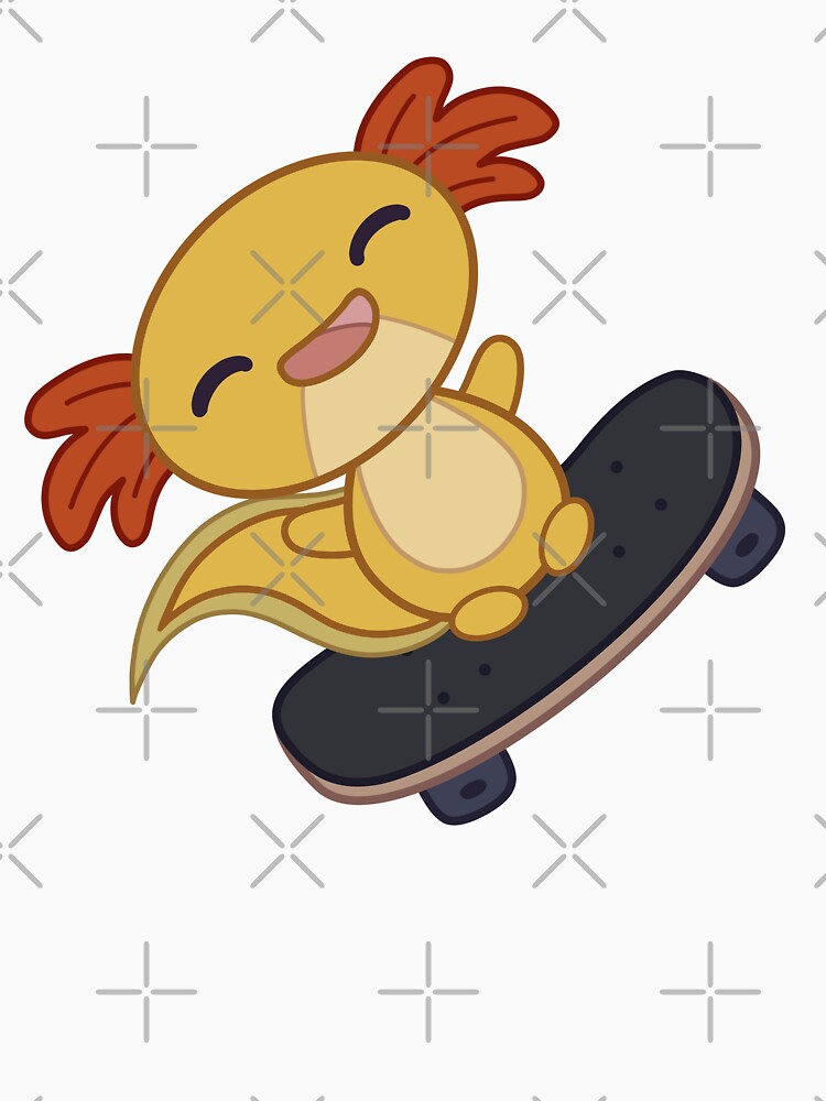 Gold axolotl skater by SoapSuds7 T-Shirts, Hoodie, Sweatshirt | BlankRebels.com (Image 3)