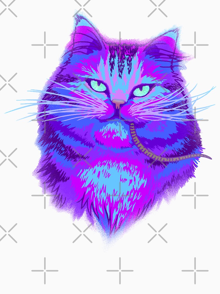 Cheeky grinning tabby cat with mouse - Funny colorful design for meowy cat lover by Scolliecat T-Shirts,... (Image 3)