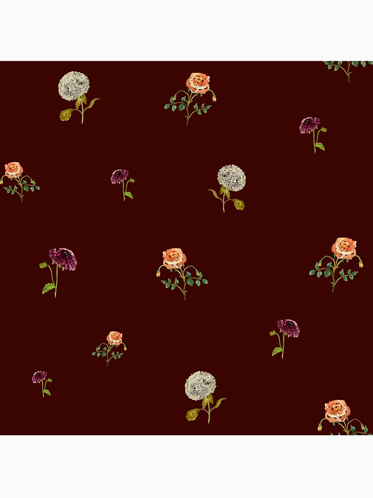 Dahlia hydrangea rose pattern cute a watercolor red by Yana Mustafina | Boho Soulful Designs T-Shirts, Hoodie,... (Image 3)