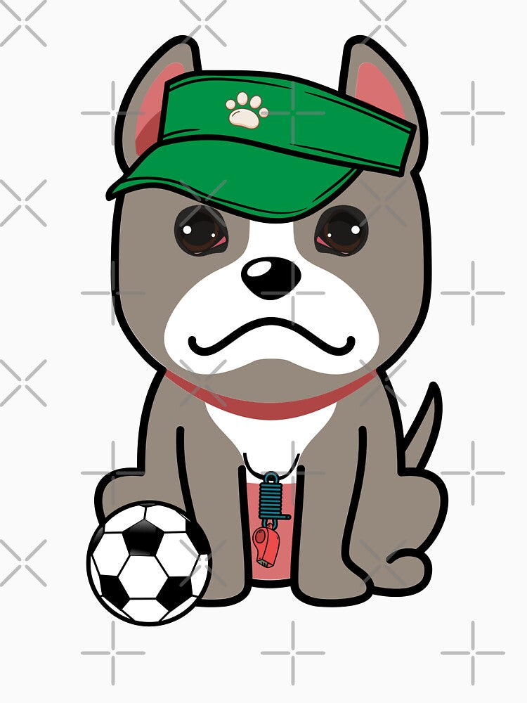 Soccer Player Grey Dog by Pet Station