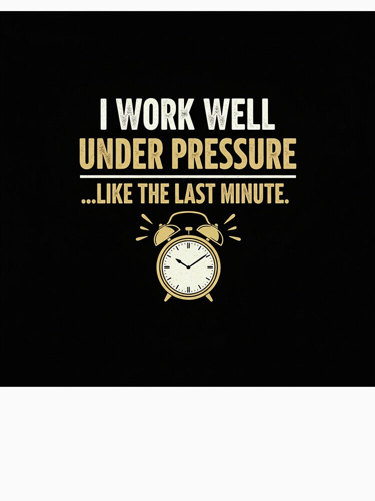 Funny Procrastinators Quote Sign - I work well under pressure by ArtOfficialGR T-Shirts, Hoodie, Sweatshirt (Image 3)