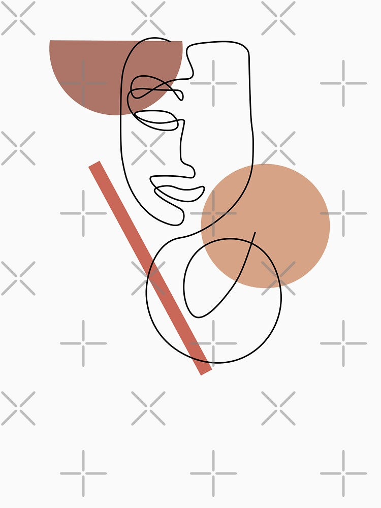 Abstract face one line drawing Art by Y2Kcreates T-Shirts, Hoodie, Sweatshirt | BlankRebels.com (Image 3)