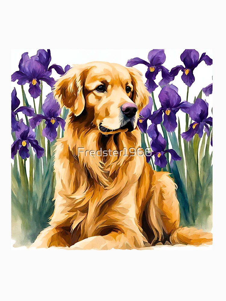Golden Retriever Amongst Irises by Fredster1966 T-Shirts, Hoodie, Sweatshirt | BlankRebels.com (Image 3)