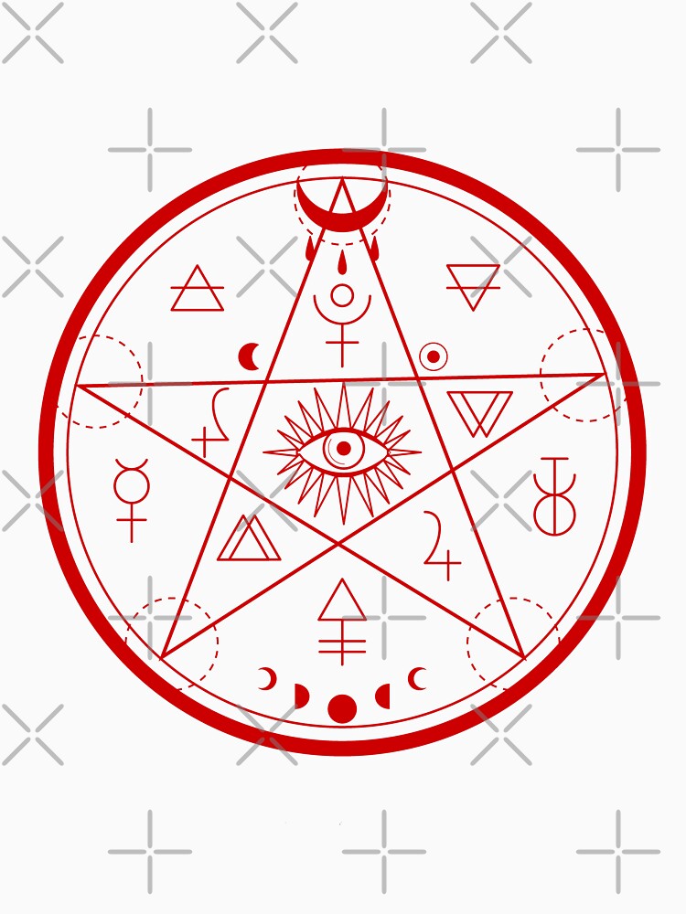 Halloween pentagram, mystic and fantasy symbol illustration. Esoteric, occult and gothic abstract aesthetic by... (Image 3)