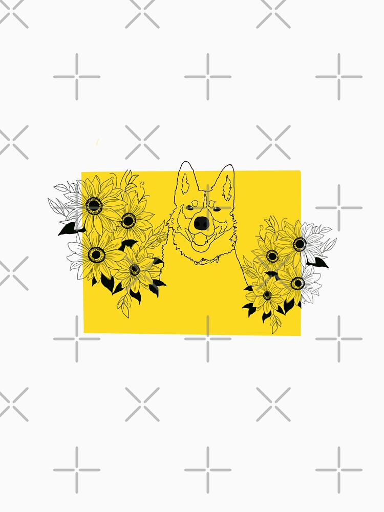 Cattle Dog Line Art with Sunflowers by Grey-Lilly T-Shirts, Hoodie, Sweatshirt | BlankRebels.com (Image 3)