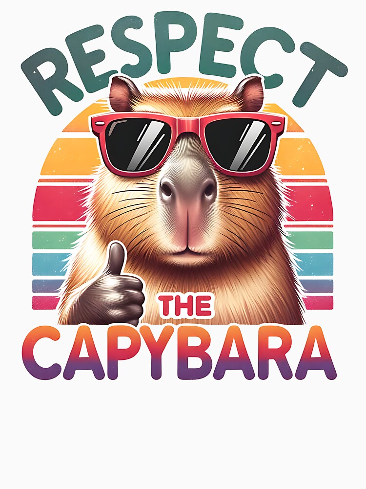 Respect the Capybara – Funny Capybara Retro Animal Humor by GiftsCreek T-Shirts, Hoodie, Sweatshirt (Image 3)