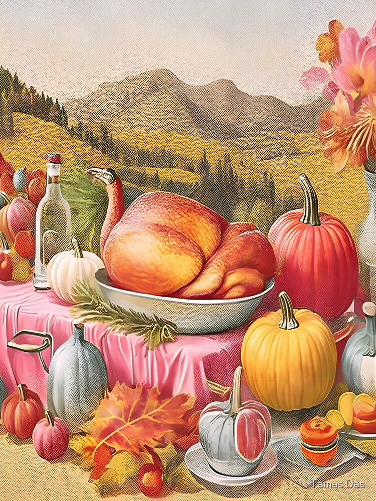 Vintage Thanksgiving Pumpkin & Turkey by Tamas Das T-Shirts, Hoodie, Sweatshirt | BlankRebels.com (Image 3)