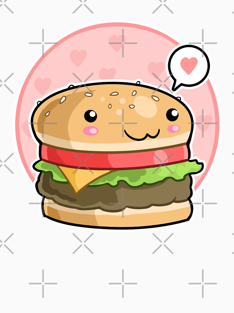 Cute Kawaii Burger by SHIRTOVERLORD T-Shirts, Hoodie, Sweatshirt | BlankRebels.com (Image 3)