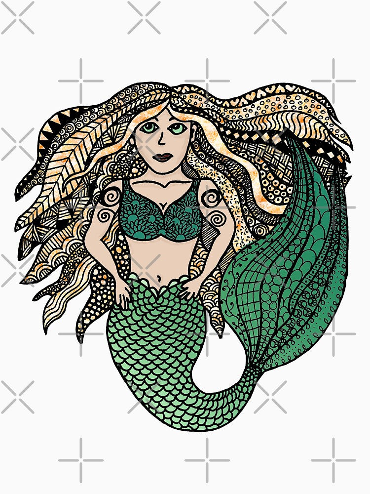 Blond Mermaid doodle by SLEWDesigns