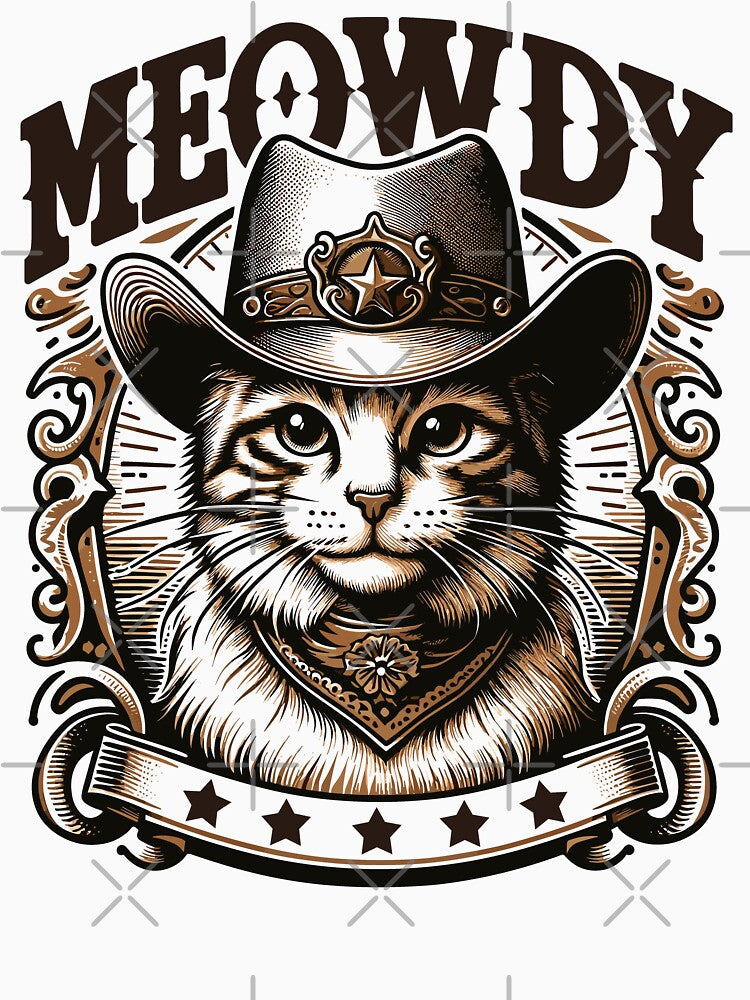 Funny Cat Cowboy Meowdy Western Cat Pun by MintedFresh T-Shirts, Hoodie, Sweatshirt | BlankRebels.com (Image 3)