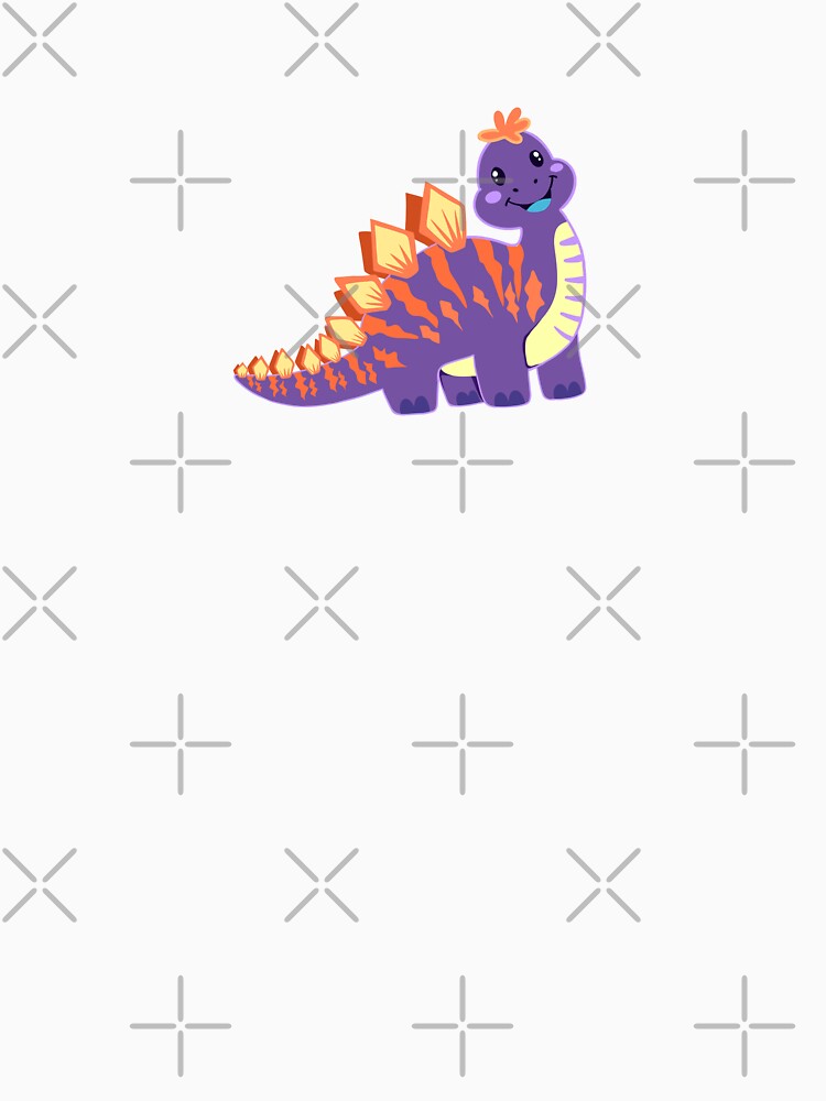 Purple Happy Baby Dino Dinosaur with Orange Stripes and Big Smile by InspiredForever T-Shirts, Hoodie, Sweatshirt (Image 3)