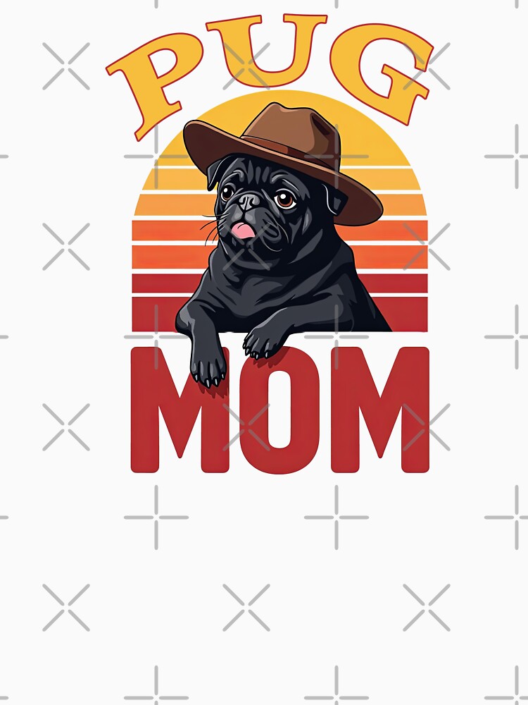 Pug Mom Cowboy Hat Retro Sunset Dog by TeeARTHY T-Shirts, Hoodie, Sweatshirt | BlankRebels.com (Image 3)