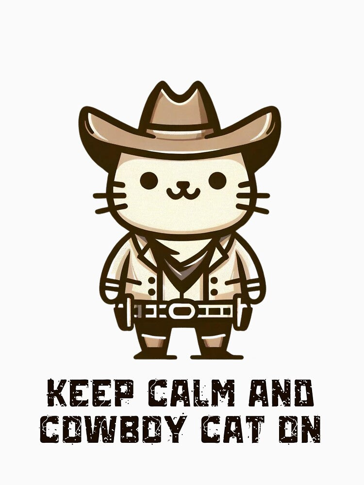 Keep Calm and Cowboy Cat On - Western Cat by MatPigeon T-Shirts, Hoodie, Sweatshirt | BlankRebels.com (Image 3)