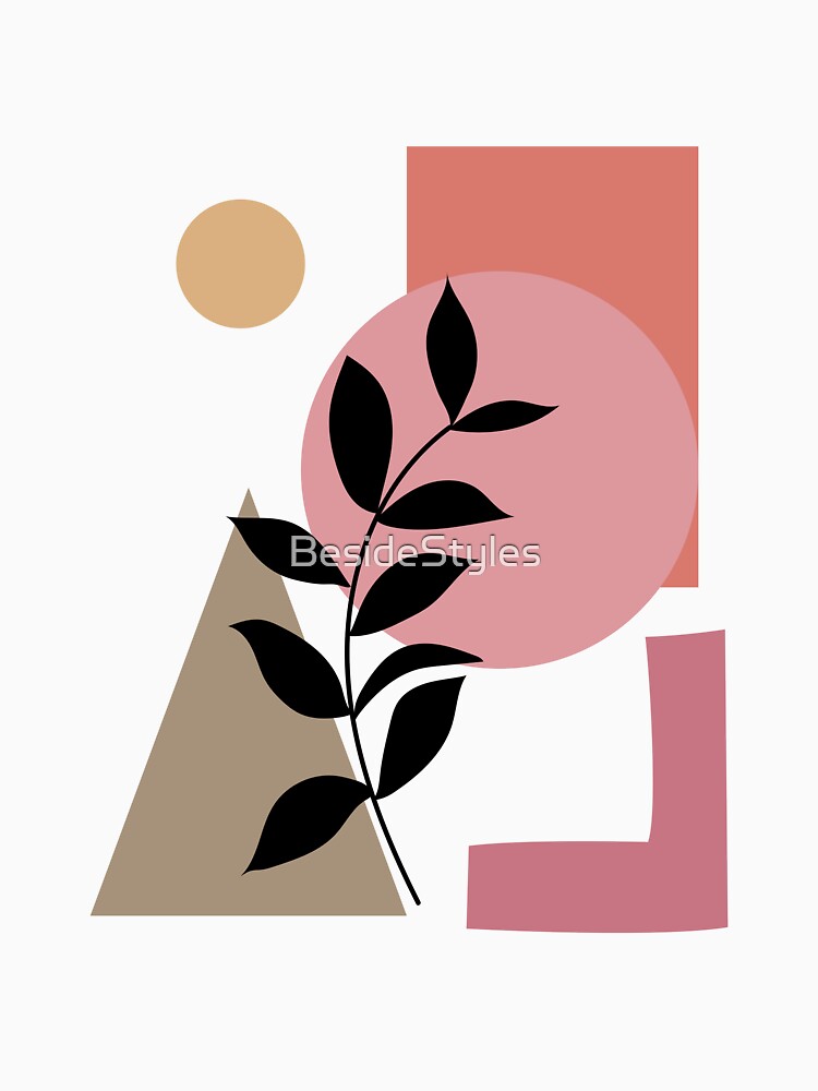 Geometric Boho | Black Leaf | Handmade Premium Prints by BesideStyles T-Shirts, Hoodie, Sweatshirt (Image 3)