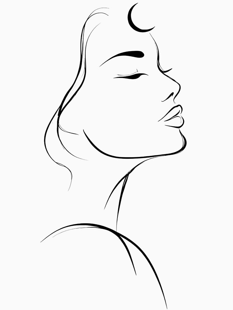Moon Whisper – Minimal Feminine Art Profile T-Shirts, Hoodie, Sweatshirt