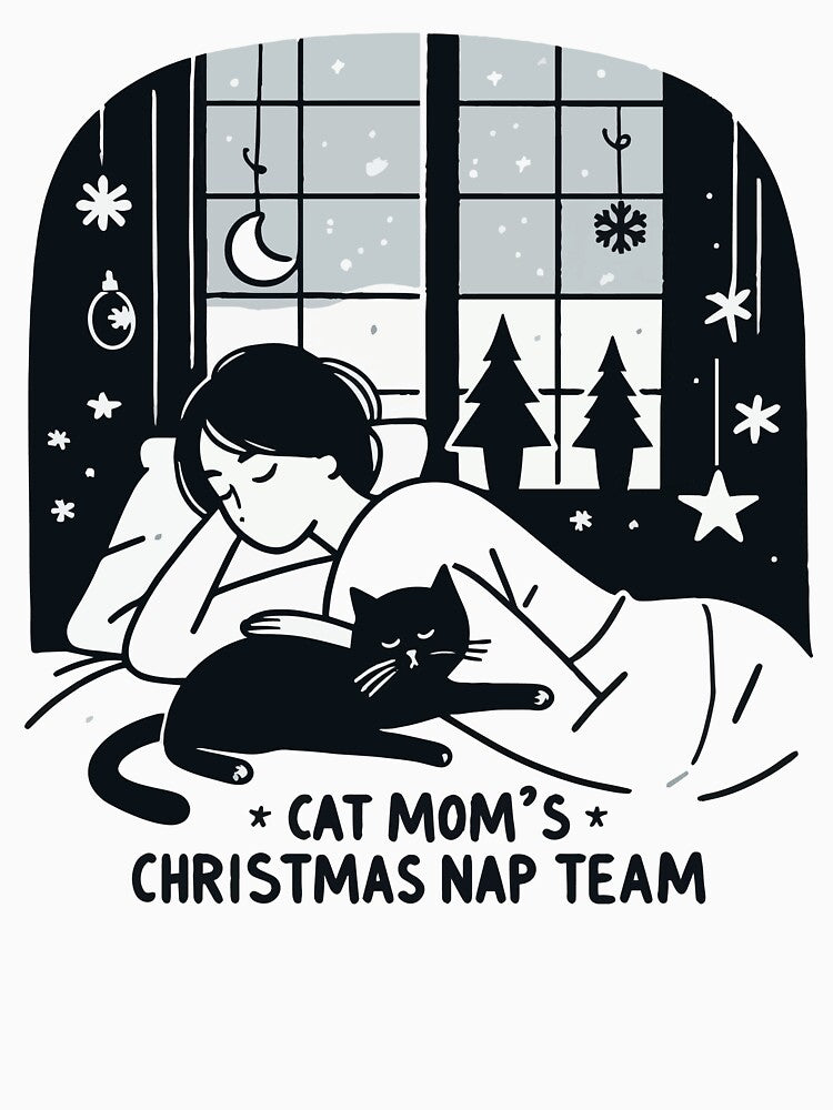 Cat Mom’s Christmas Nap Team – Chrisrmas Holiday Introvert Tee by denissmartin2020 . Hoodie, Sweatshirt (Image 3)