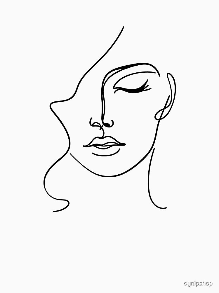 Minimal Abstract Face Line Art by oynipshop T-Shirts, Hoodie, Sweatshirt | BlankRebels.com (Image 3)