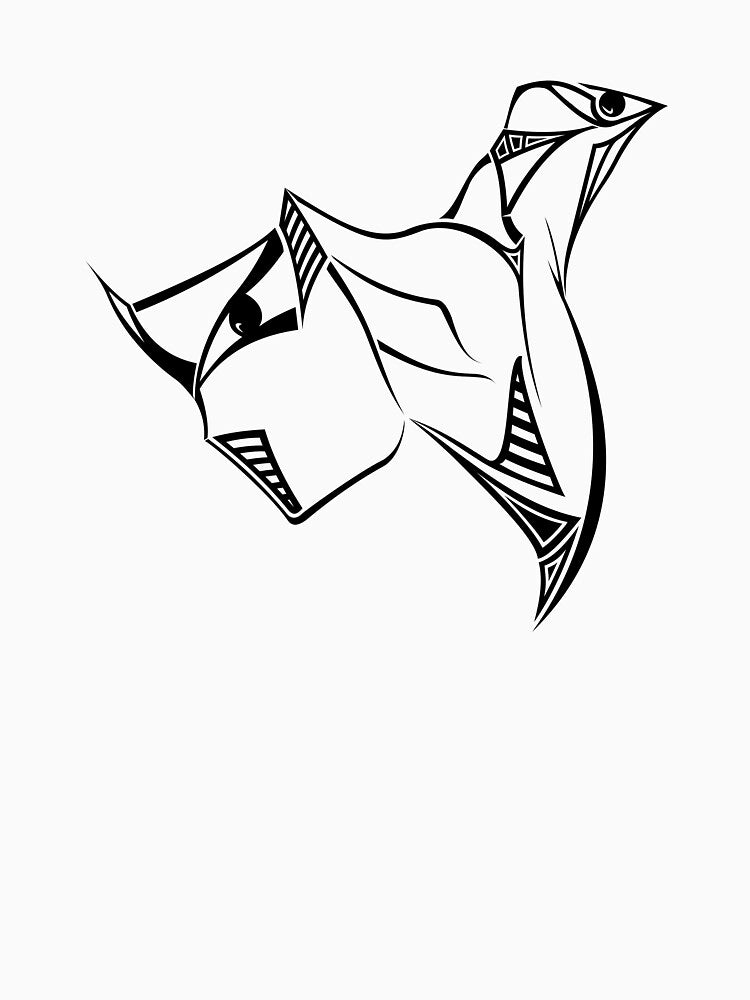 Abstract, Black-and-White Art - Bird / Face by SfidaDesigns T-Shirts, Hoodie, Sweatshirt | BlankRebels.com (Image 3)