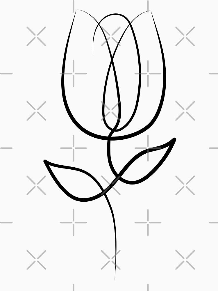 Tulip Minimal art | One Line Drawing | One Line Art by One-Line-Artist T-Shirts, Hoodie, Sweatshirt (Image 3)