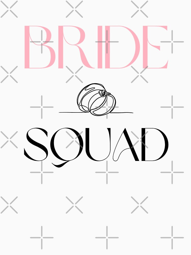 Bride Squad Design - Elegant & Fun Graphic for Bachelorette Party and Bridal Gifts on White by Pixie-agenca... (Image 3)