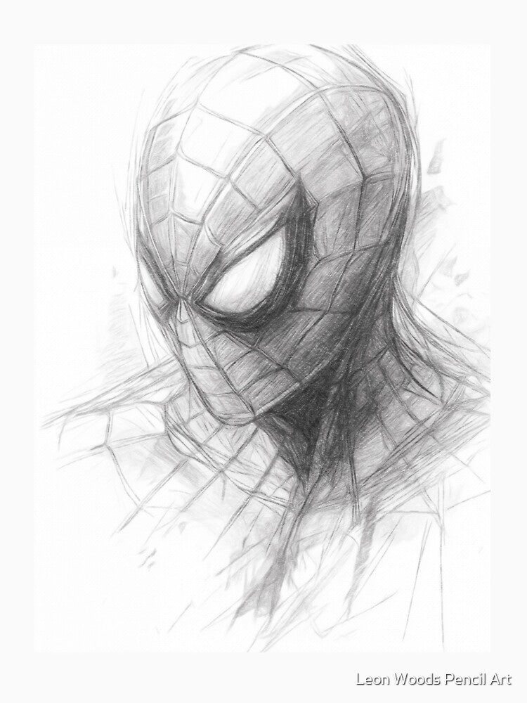 Superhero Portrait Sketch by Leon Woods Pencil Art
