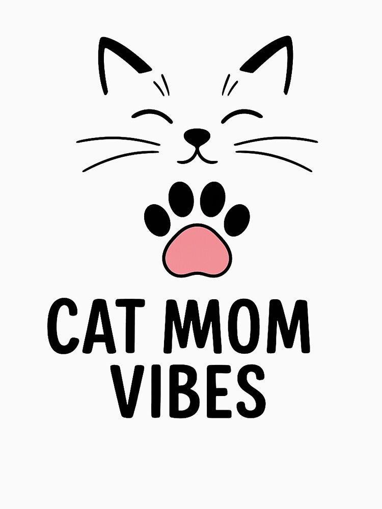 Cat Mom Vibes – Cute Minimalist Cat Design for Pet Lovers by PawMoodStudio T-Shirts, Hoodie, Sweatshirt (Image 3)