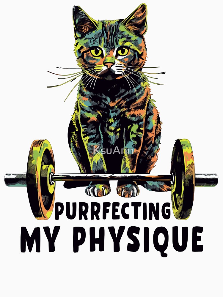 Gym, Workout or Fitness Gift Funny Cat in a Gym by KsuAnn T-Shirts, Hoodie, Sweatshirt | BlankRebels.com (Image 3)