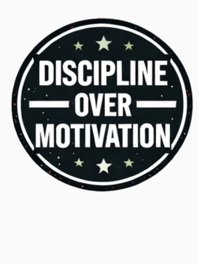 Discipline Over Motivation Gym Quote Typography by MoodThread