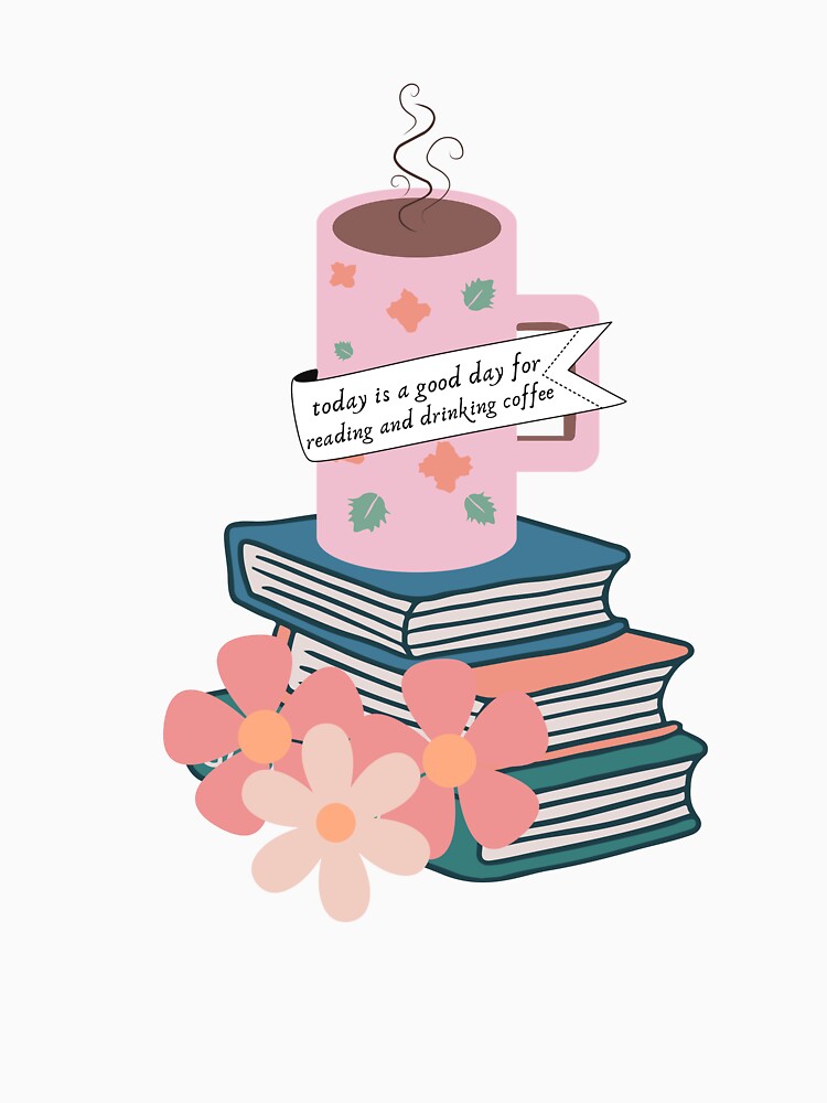 Reading and drinking coffee by IvyLoveArt T-Shirts, Hoodie, Sweatshirt | BlankRebels.com (Image 3)