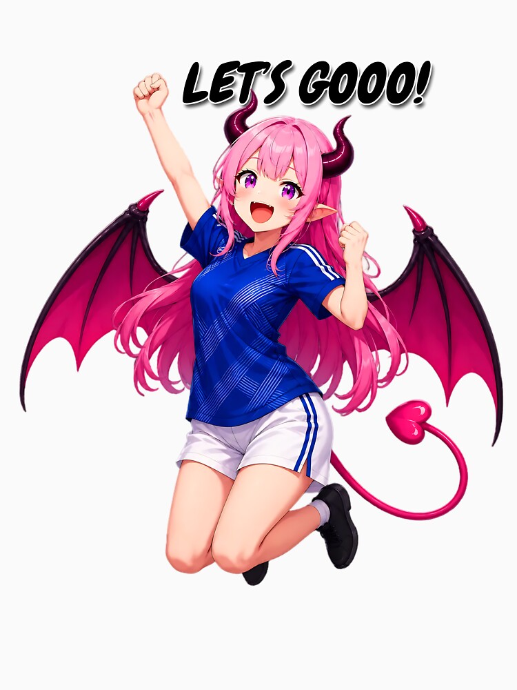 Noxie Lets Go Anime Sticker – Cute Demon Soccer Girl Blue Football Hype by NoxieCozyStudio