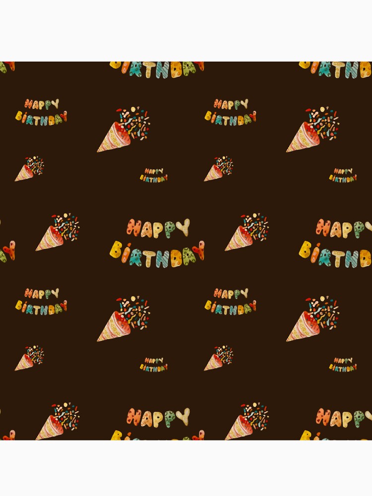 Happy birthday cute colorful pattern a watercolor brown by Yana Mustafina | Boho Soulful Designs T-Shirts,... (Image 2)