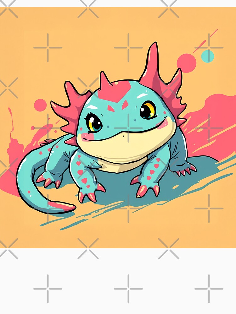 Kawaii Axolotl Adventure – Cute & Playful Cartoon Axolotl by KateVil T-Shirts, Hoodie, Sweatshirt | BlankRebels.com (Image 3)