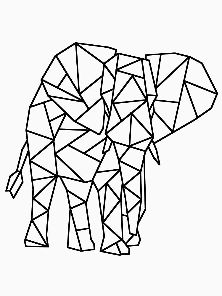 Geometric Minimalist Elephant Design by Zeemow T-Shirts, Hoodie, Sweatshirt | BlankRebels.com (Image 3)