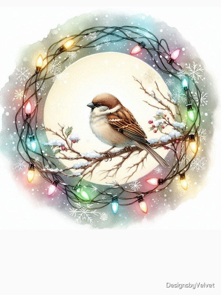 Winter Bird with Christmas Lights by DesignsbyVelvet T-Shirts, Hoodie, Sweatshirt | BlankRebels.com (Image 3)