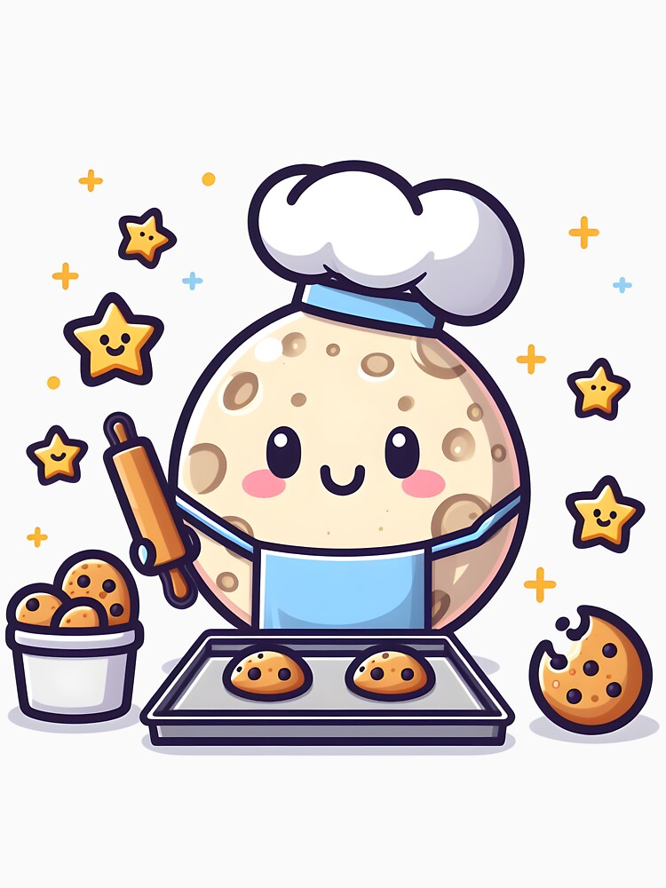 Kawaii Moon With Apron And Chef Hat by CanvasCutie T-Shirts, Hoodie, Sweatshirt | BlankRebels.com (Image 3)